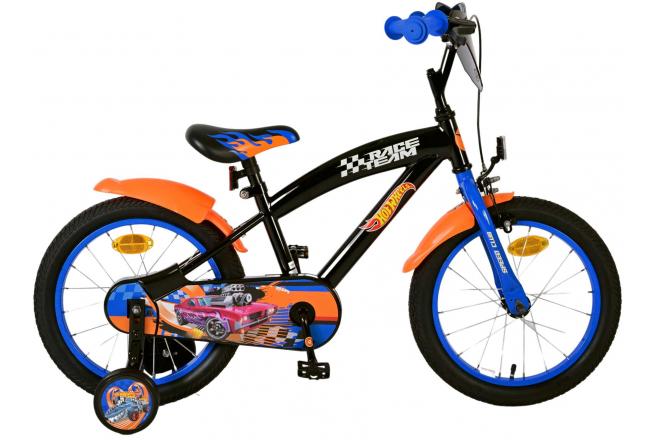Rower dziecięcy Hot Wheels - chłopcy - 16 cali - czarny pomarańczowy niebieski