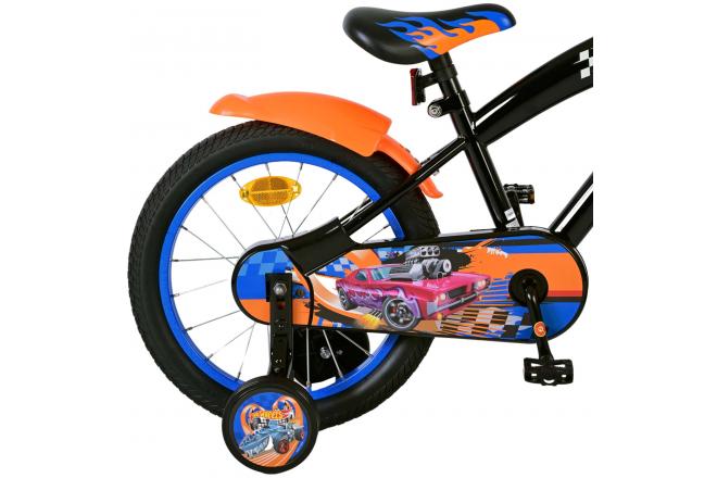 Rower dziecięcy Hot Wheels - chłopcy - 16 cali - czarny pomarańczowy niebieski