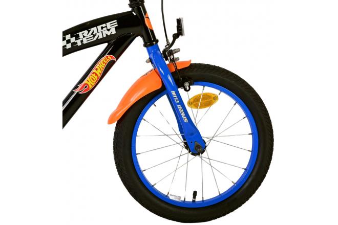 Rower dziecięcy Hot Wheels - chłopcy - 16 cali - czarny pomarańczowy niebieski