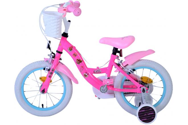 Rower dziecięcy LOL Surprise - Dziewczynki - 14 cali - Różowy - Dwa hamulce ręczne