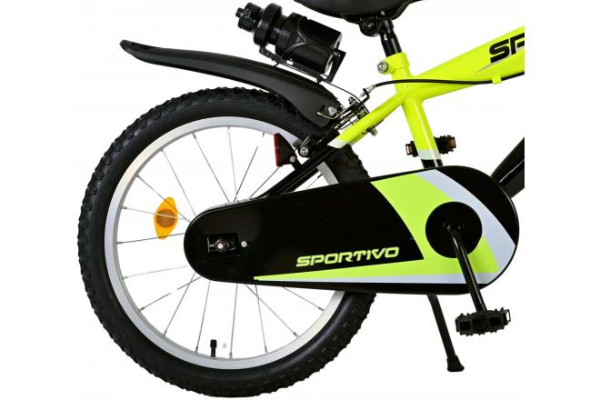 Rower dziecięcy Volare Sportivo - Chłopcy - 18 cali - Neon Żółty Czarny - Hamulce dwuręczne