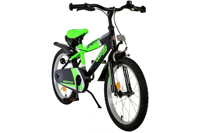 Rower dziecięcy Volare Sportivo - Chłopcy - 18 cali - Neon Green Black - Hamulce Dwuręczne