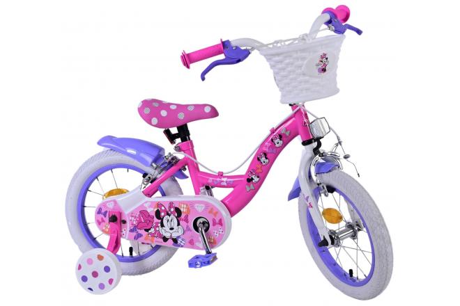 Disney Minnie Rower dziecięcy - Dziewczynki - 14 cali - Różowy - Dwa hamulce ręczne