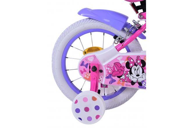 Disney Minnie Rower dziecięcy - Dziewczynki - 14 cali - Różowy - Dwa hamulce ręczne