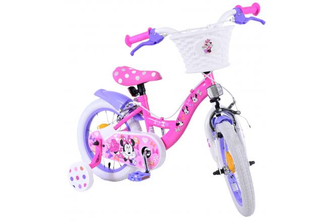 Disney Minnie Rower dziecięcy - Dziewczynki - 14 cali - Różowy - Dwa hamulce ręczne