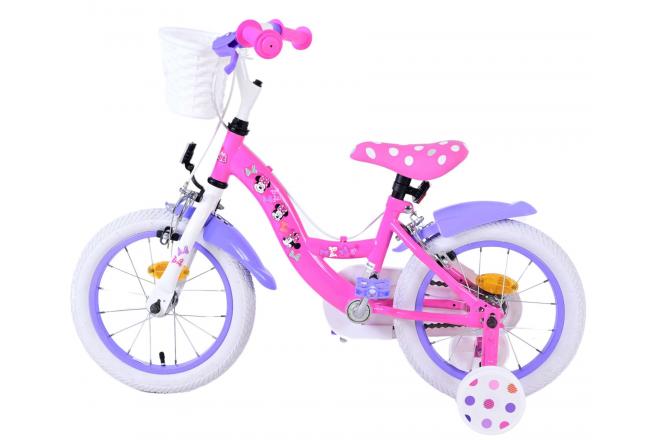 Disney Minnie Rower dziecięcy - Dziewczynki - 14 cali - Różowy - Dwa hamulce ręczne