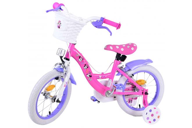 Disney Minnie Rower dziecięcy - Dziewczynki - 14 cali - Różowy - Dwa hamulce ręczne