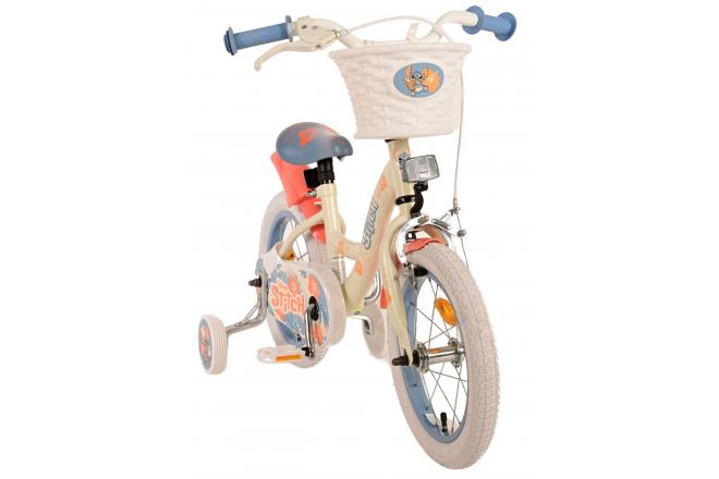 Rower dziecięcy Disney Stitch - Dziewczynki - 14 cali - Kremowy koralowy niebieski [CLONE]