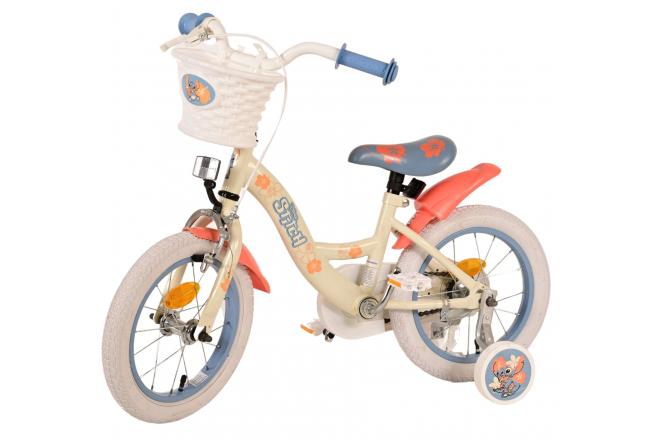 Rower dziecięcy Disney Stitch - Dziewczynki - 14 cali - Kremowy koralowy niebieski [CLONE]