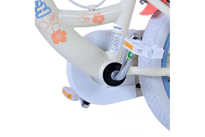 Rower dziecięcy Disney Stitch - Dziewczynki - 14 cali - Kremowy koralowy niebieski - Dwa hamulce ręczne [CLONE]