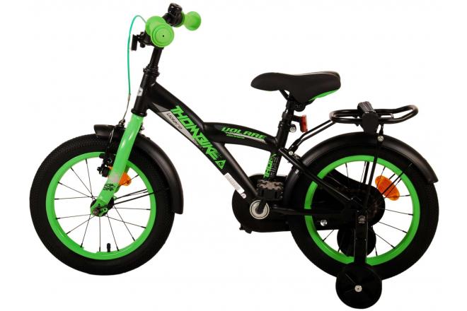 Rower dziecięcy Volare Thombike - chłopcy - 14 cali - Czarny Zielony [CLONE]