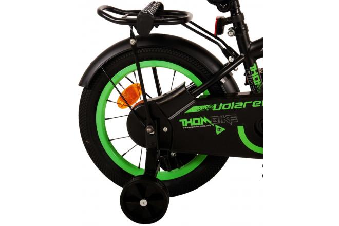 Rower dziecięcy Volare Thombike - chłopcy - 14 cali - Czarny Zielony [CLONE]