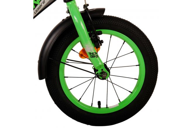 Rower dziecięcy Volare Thombike - chłopcy - 14 cali - Czarny Zielony [CLONE]