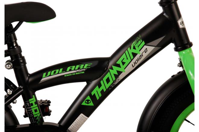 Rower dziecięcy Volare Thombike - chłopcy - 14 cali - Czarny Zielony [CLONE]