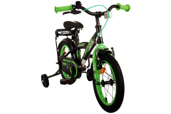 Rower dziecięcy Volare Thombike - chłopcy - 14 cali - Czarny Zielony [CLONE]