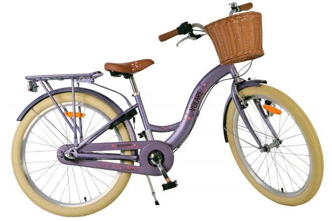 Rower dziecięcy Volare Blossom - Dziewczynki - 24 cale - Fioletowy - 3 biegi