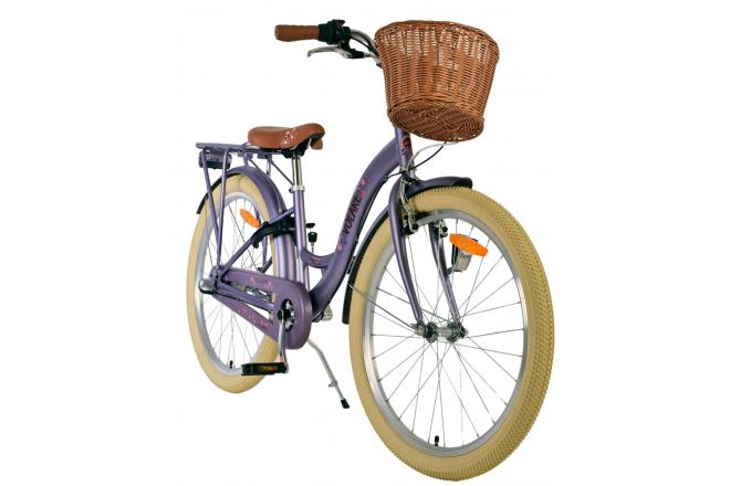 Rower dziecięcy Volare Blossom - Dziewczynki - 24 cale - Fioletowy - 3 biegi