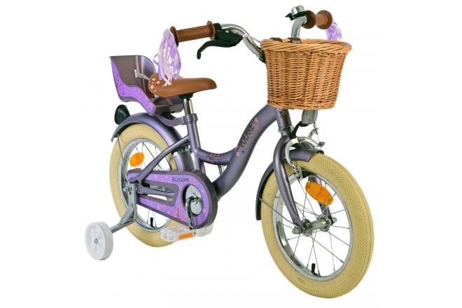 Rower dziecięcy Volare Blossom - Dziewczynki - 14 cali - Fioletowy [CLONE]