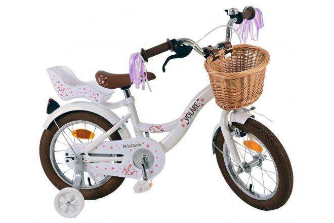 Rower dziecięcy Volare Blossom - Dziewczynki - 14 cali - Biały [CLONE]