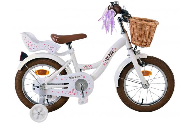 Rower dziecięcy Volare Blossom - Dziewczynki - 14 cali - Biały [CLONE]