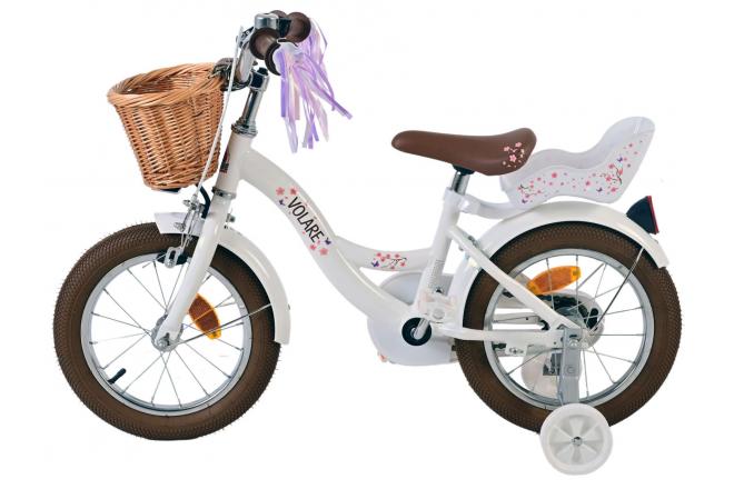 Rower dziecięcy Volare Blossom - Dziewczynki - 14 cali - Biały [CLONE]
