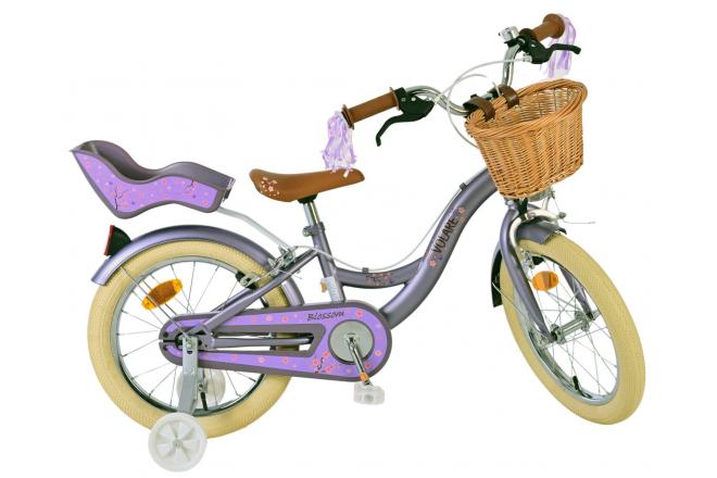 Rower dziecięcy Volare Blossom - Dziewczynki - 16 cali - Fioletowy - Hamulce dwuręczne [CLONE]