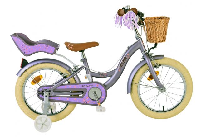 Rower dziecięcy Volare Blossom - Dziewczynki - 16 cali - Fioletowy - Hamulce dwuręczne [CLONE]