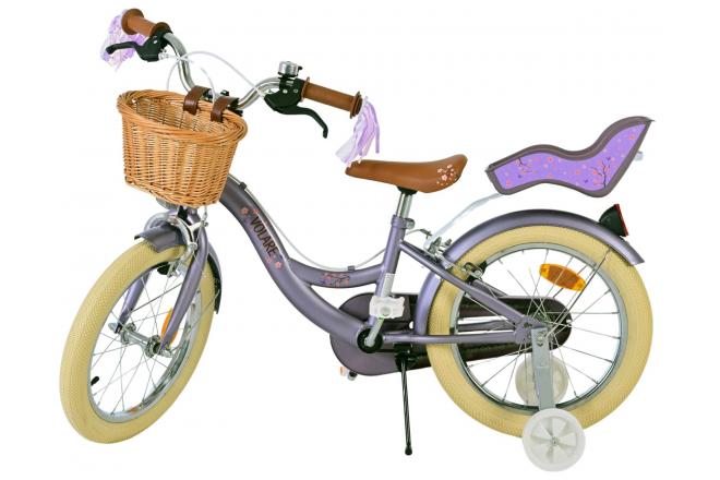 Rower dziecięcy Volare Blossom - Dziewczynki - 16 cali - Fioletowy - Hamulce dwuręczne [CLONE]