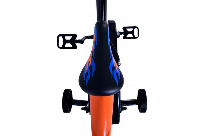 Rower dziecięcy Hot Wheels - Chłopcy - 16 cali - Czarno-pomarańczowo-niebieski - Dwa hamulce ręczne