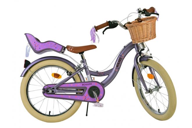 Rower dziecięcy Volare Blossom - Dziewczynki - 18 cali - Fioletowy - Hamulce dwuręczne [CLONE]
