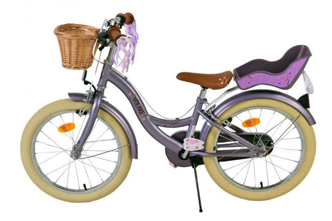 Rower dziecięcy Volare Blossom - Dziewczynki - 18 cali - Fioletowy - Hamulce dwuręczne [CLONE]